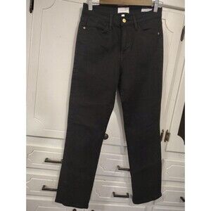FRAME Womens Le High Straight Jeans Size 27 Black Denim Film Noir High Rise